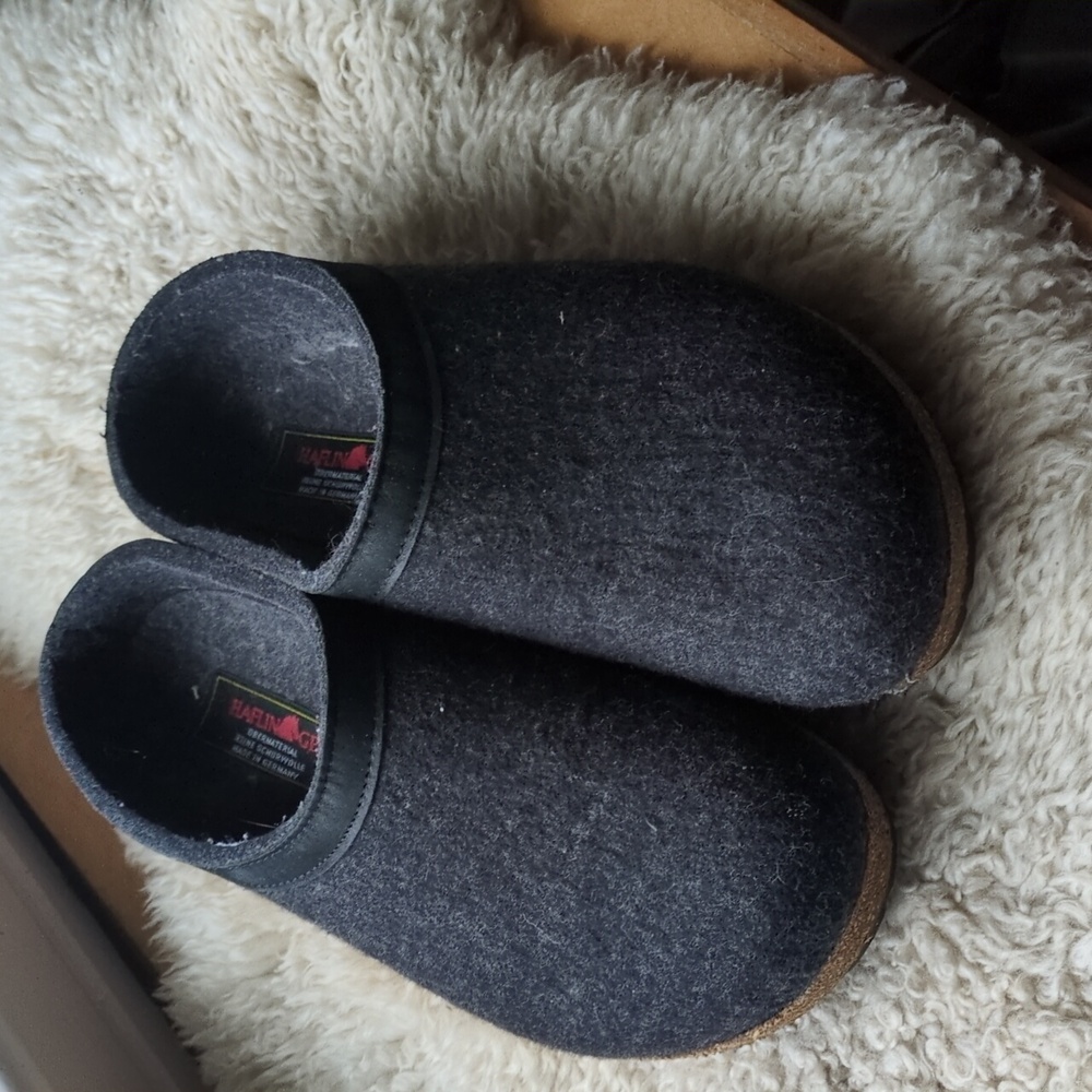 Haflinger wool cork clogs
